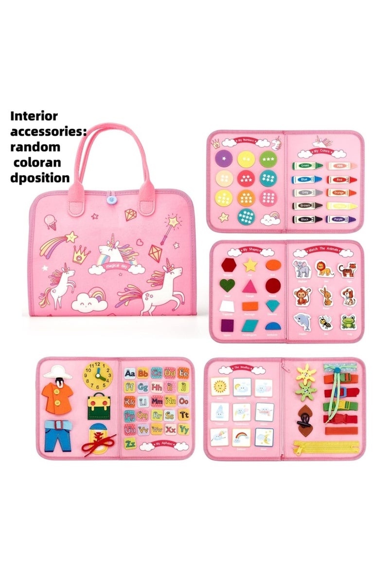 fensedujiaoshou Toddler Busy Board - Montessori Toys , Educational Learning Sensory Busy Book, Airpl