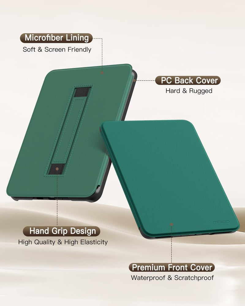MoKo Case for All-New 7" Kindle Paperwhite(12th Gen 2024) and Kindle Colorsoft Signature Edition 2024, Lightweight Shell Cover with Hand Strap Auto Wake/Sleep for Kindle Paperwhite 2024, Jade Green - Image 5