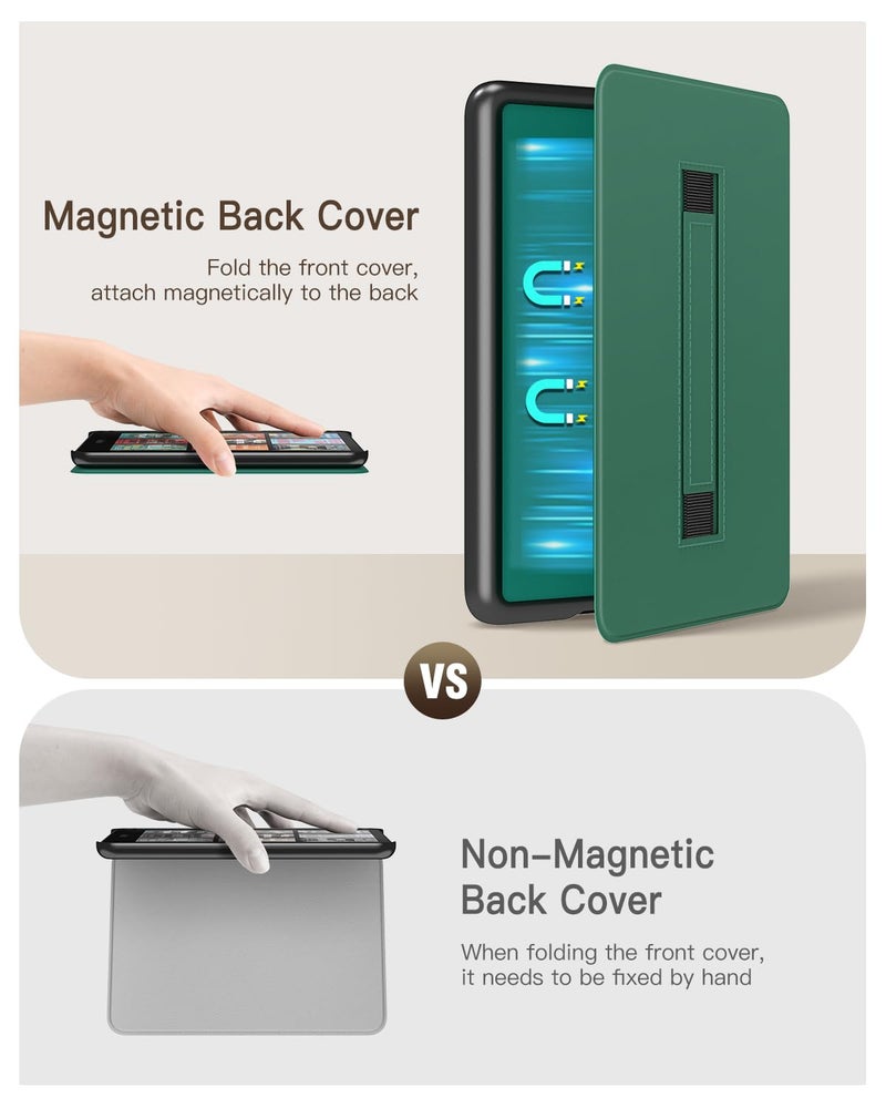 MoKo Case for All-New 7" Kindle Paperwhite(12th Gen 2024) and Kindle Colorsoft Signature Edition 2024, Lightweight Shell Cover with Hand Strap Auto Wake/Sleep for Kindle Paperwhite 2024, Jade Green - Image 4