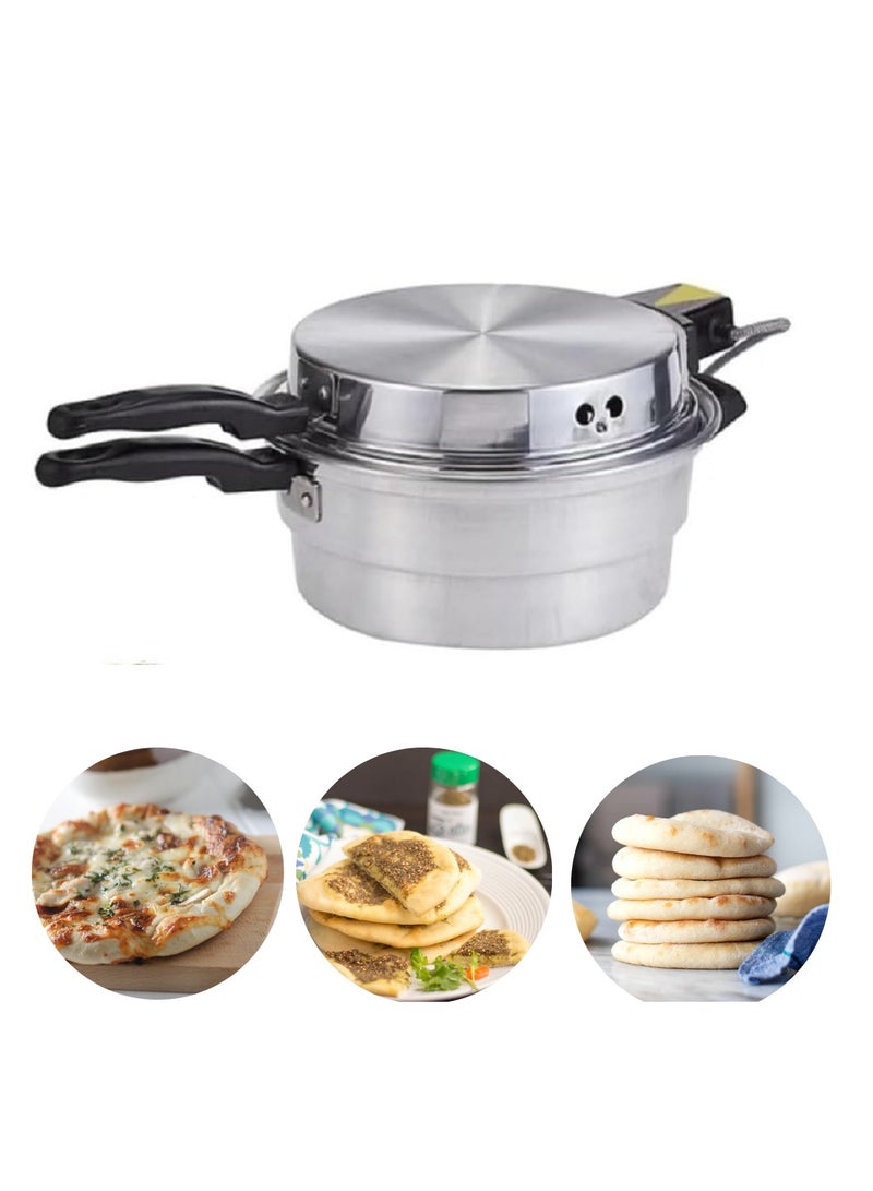 سونكس صانع خبز الخمير العربي 28 سم | فرن كهربائي صغير لخبز البيتا والبيتزا الصغيرة | صينية ألمنيوم غير لاصقة 1000 واط تسخين سريع - Image 2