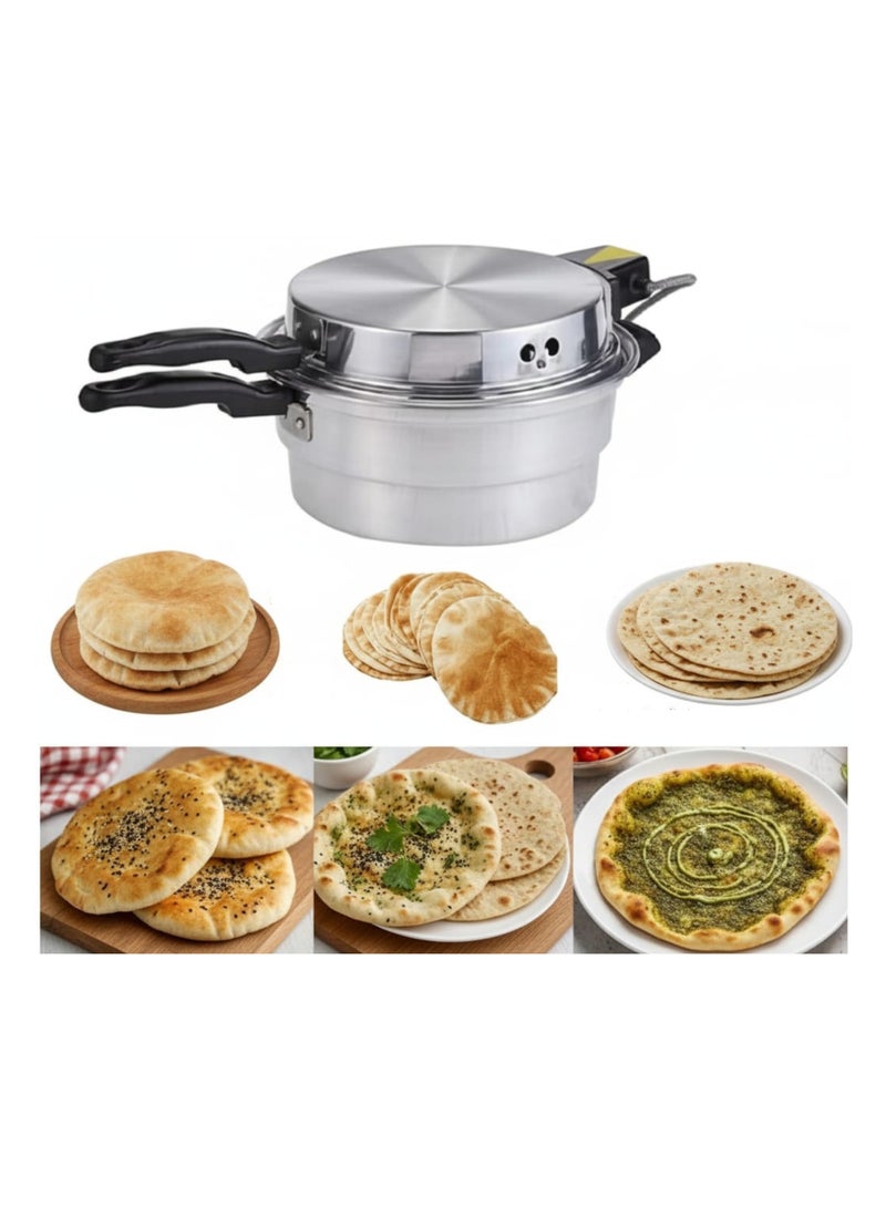 سونكس صانع خبز الخمير العربي 28 سم | فرن كهربائي صغير لخبز البيتا والبيتزا الصغيرة | صينية ألمنيوم غير لاصقة 1000 واط تسخين سريع - Image 1