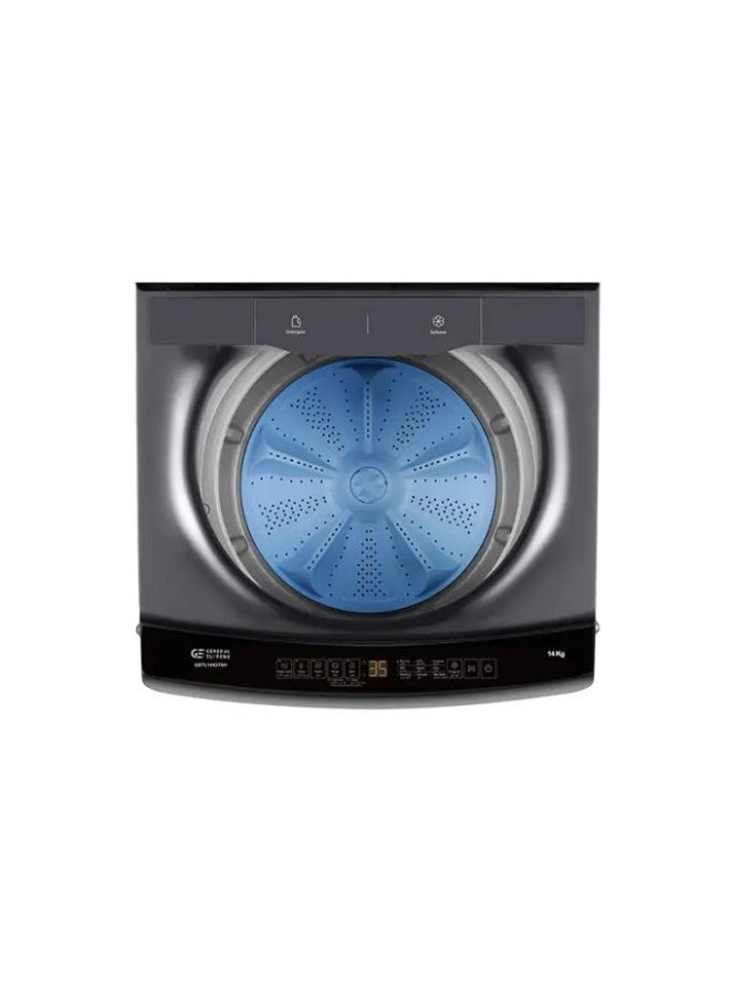 جنرال سوبريم غسالة اوتوماتيك تعبئه علوية 14 كيلو، 9 برنامج , محرك الدفع المباشر، حوض وسائدي, فضي غامق, GSTL14X27SH - Image 3