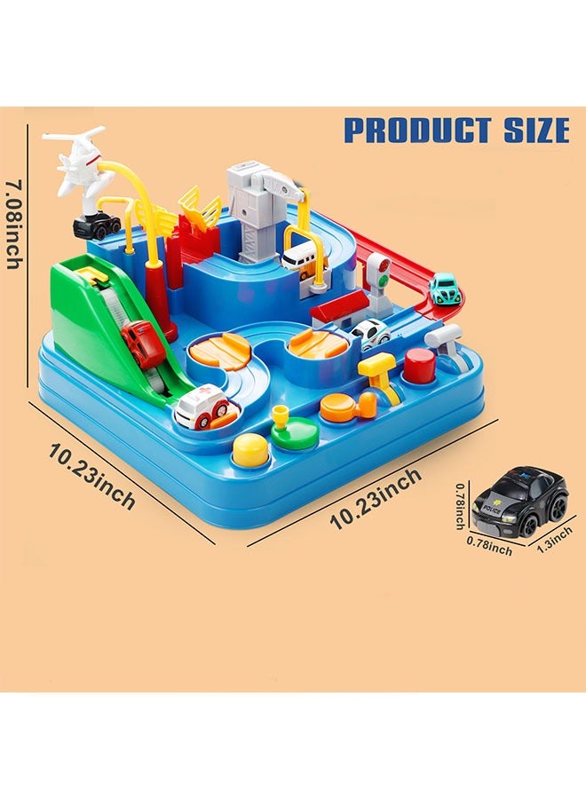 Car Race Track for Kids Ages 4-8, Kids Car Toys for 3 Year Old Boys, Race Track for Toddlers 1-3, City Set with 3 Small Cars and Helicopter, Educational Birthday Gifts - Image 3