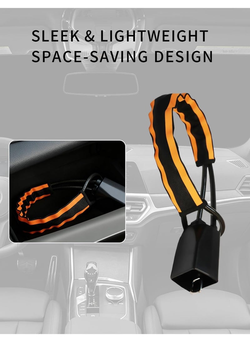 Soofam Reflective Stripe Steering Wheel Lock,Seat Belt Lock,Car Anti-Theft Lock Device,Wheel Locks Suitable for Cars SUV Golf Cart Trucks with 3 Keys,(Yellow) - Image 5
