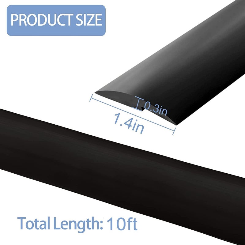 SUVEUS 10Ft Floor Transition Strip, Self Adhesive Carpet Edging Trim Strip, Threshold Strips for Threshold Height Less Than 5 mm (Black) - Image 2