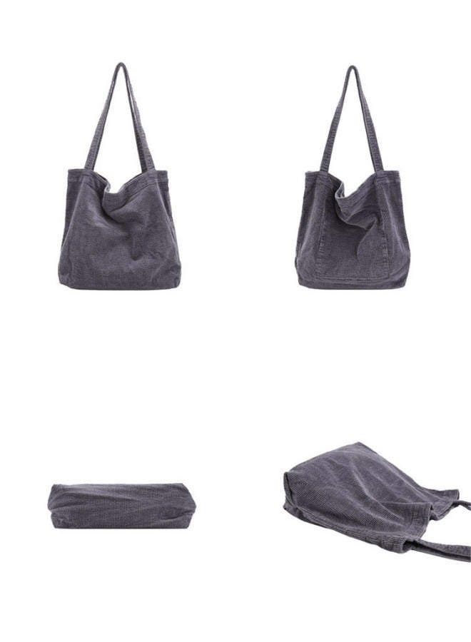 Large Capacity Corduroy Tote Shopping Bag For Woman - Image 3