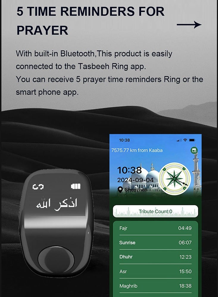 سمارت تسبيه زكر خاتم الموضة سمارت خاتم ساعة عقيبة تسبيه تسبيه العداد - Image 3