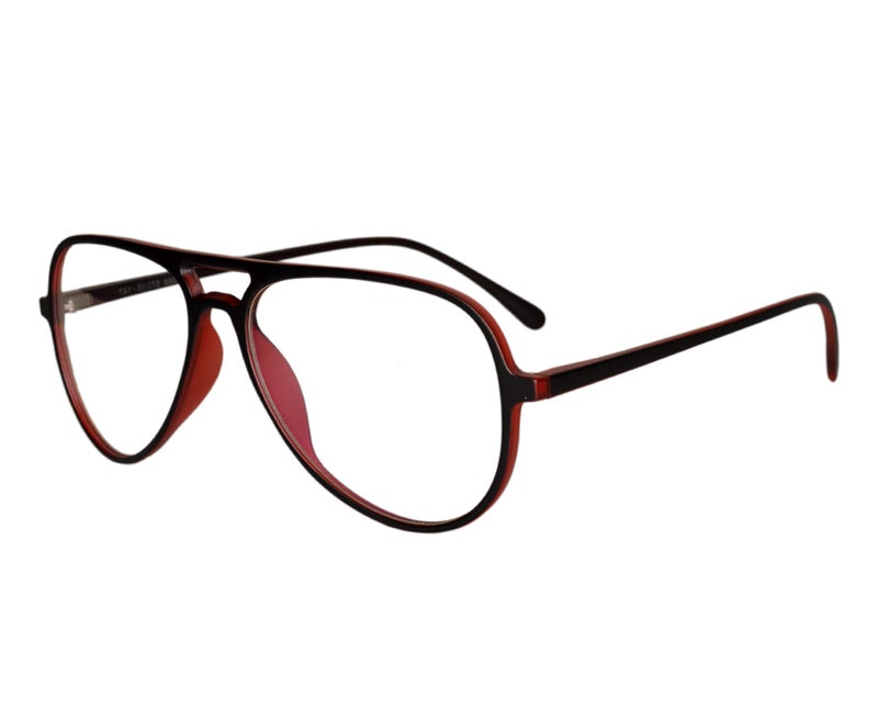 Peter Jones Black/Red Unisex Aviator Optical Frame (2888RD, Brown, Medium) - Image 2