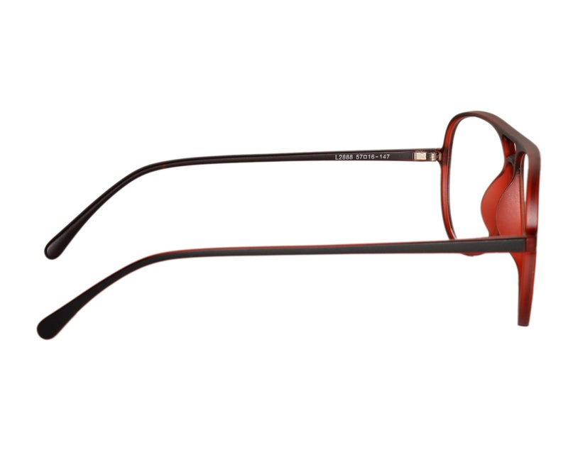 Peter Jones Black/Red Unisex Aviator Optical Frame (2888RD, Brown, Medium) - Image 4