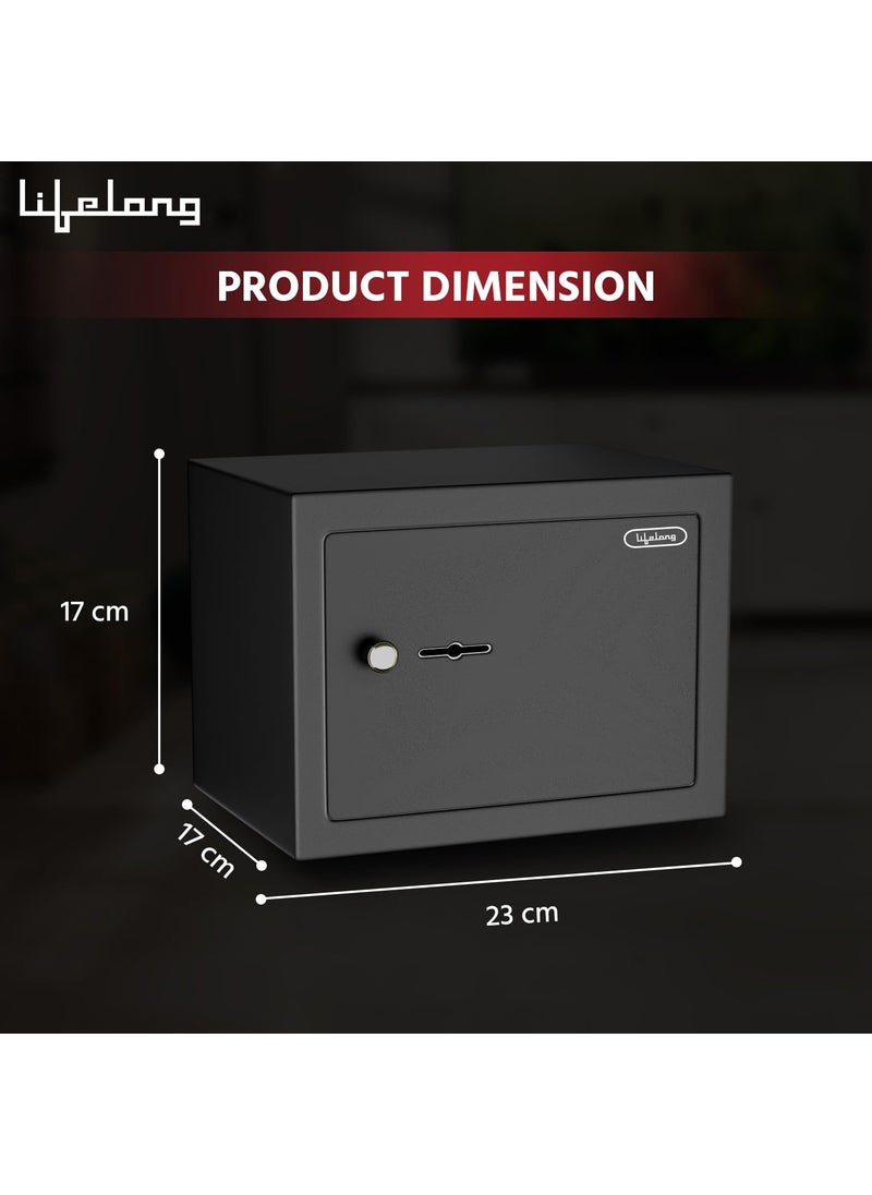 Lifelong Lifelong Home Safe Locker with Key for Home 86 Litre Capacity 3 Live Bolts 5mm Sturdy Metal Door LLHSM01 Black  - Image 3