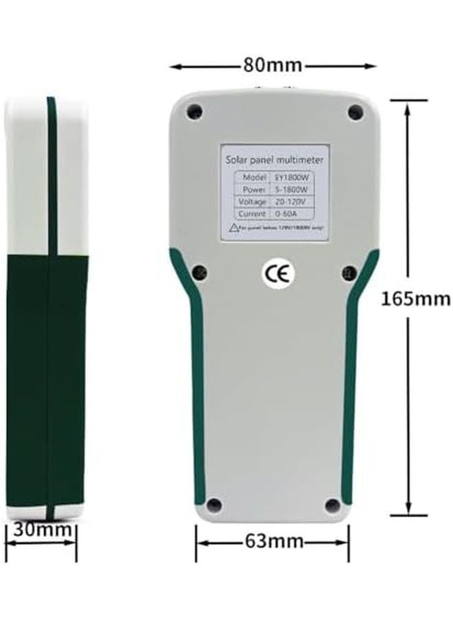 EY 1800W Solar Panel Tester Multimeter LCD Display 20 120V Voltage 0 60A Current - Image 3