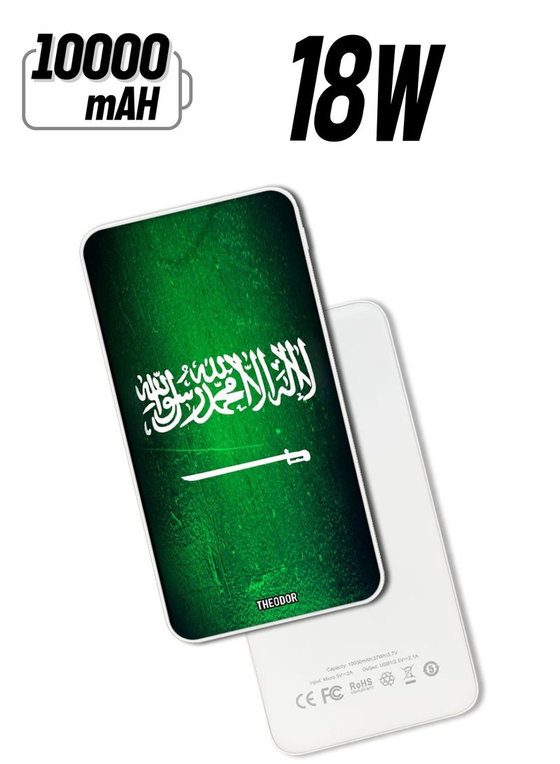 Theodor 10,000 mAh Super Fast Charging Ultra Compact Power Bank with Quick Charge & Power Delivery, Portable Charger For iPhone and Android sign - Image 1