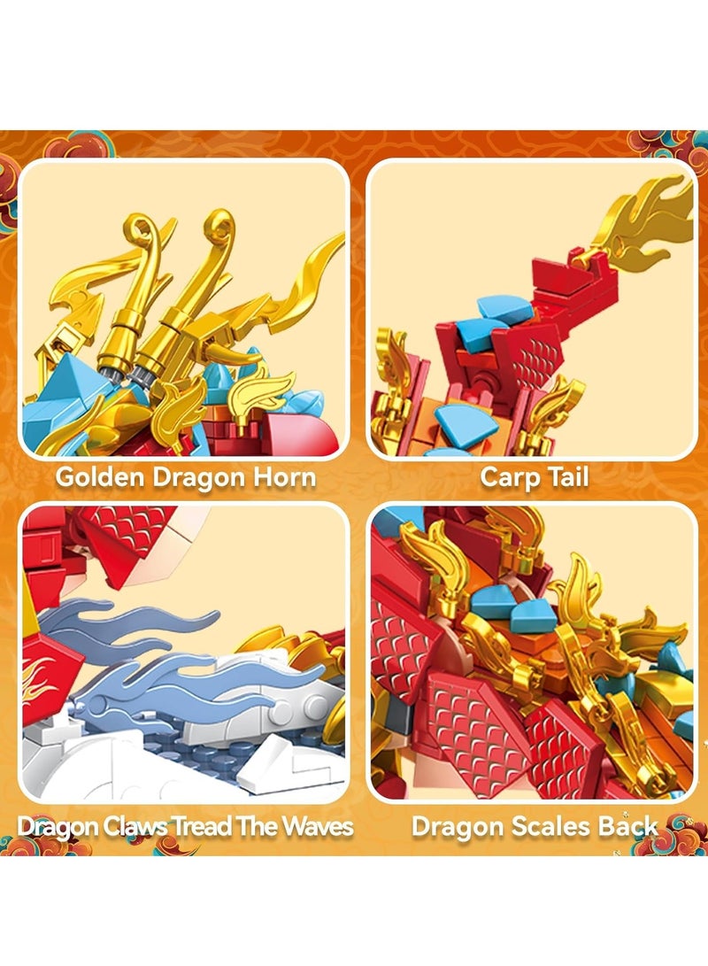 Excefore Auspicious Dragon 2024 Building Set, Dragon Toy Building Set, Compatible with Lego Dragon Animals, Spring Festival Decor Display Model, Ideas Gift Building Toy for Boys Girls Ages 6+ (767 PCS) - Image 4