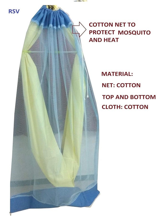 RSV Mosquito Net for Baby Cradle/Mosquito Net for Baby Jhula/Baby Swing with Zip Opening_0 to 3Years_Sky Blue - Image 2