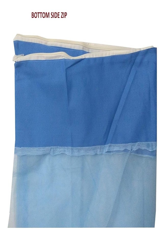 RSV Mosquito Net for Baby Cradle/Mosquito Net for Baby Jhula/Baby Swing with Zip Opening_0 to 3Years_Sky Blue - Image 3