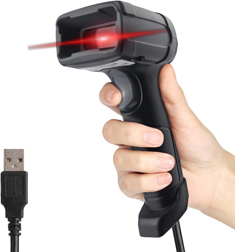 LENVII F510 2D Barcode Scanner Wired Handheld QR Code Scanner USB Barcode Reader 1D Bar Code Scanner for Shop,Supermarket, Logistics, Library (Black) - Image 1