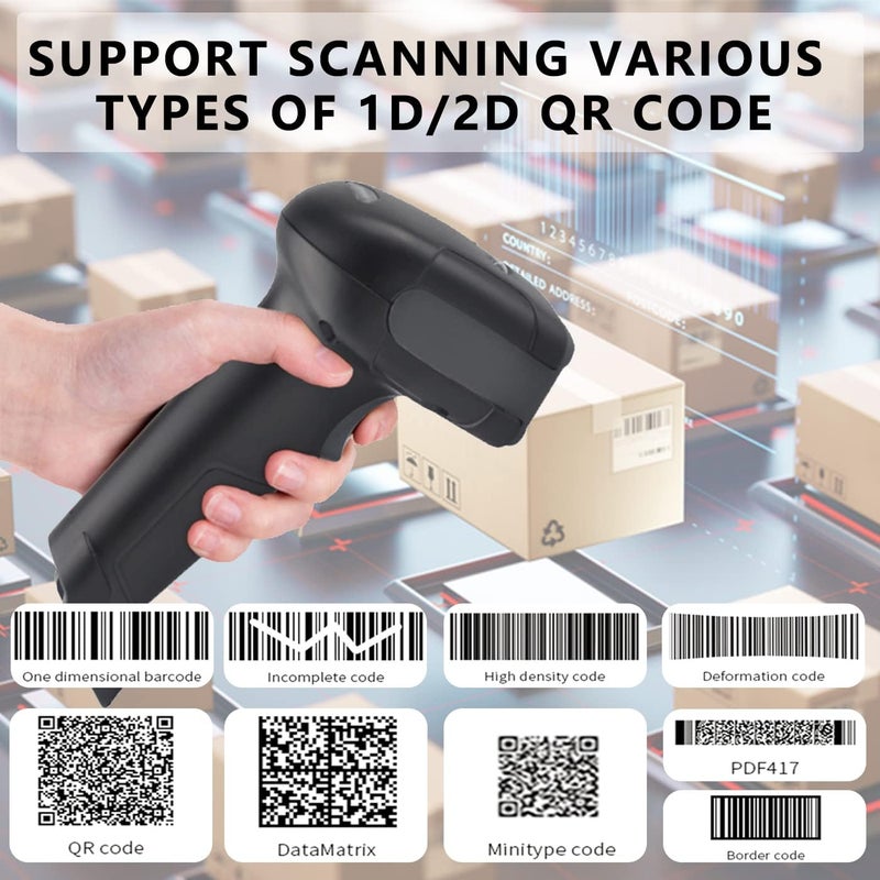 LENVII F510 2D Barcode Scanner Wired Handheld QR Code Scanner USB Barcode Reader 1D Bar Code Scanner for Shop,Supermarket, Logistics, Library (Black) - Image 3