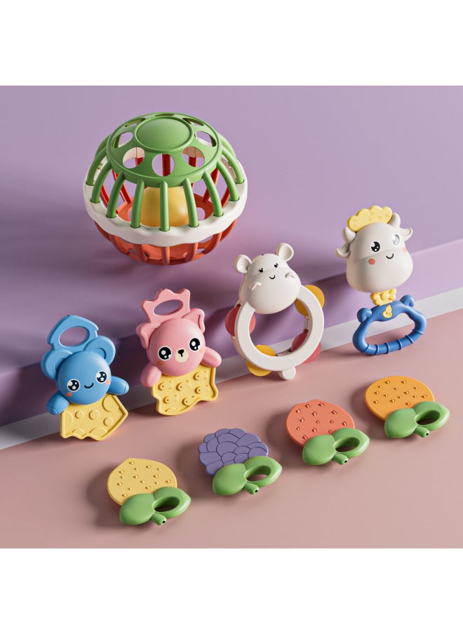 Generic Baby Rattle Toy Gnawing Animal Cartoon Shape Early Education 0-1 Years Old Newborn Baby Soothing Toy-Color:Double-headed Monkey  - Image 2
