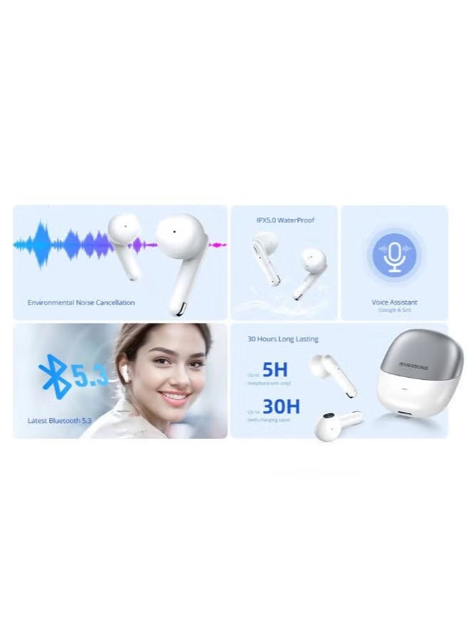 RIVERSONG Airfly L1 True Wireless Earbuds, HD Stereo Sound, 30H Battery, ENC Noise Cancellation, IPX5 Waterproof, Voice Assistant , Black - Image 5