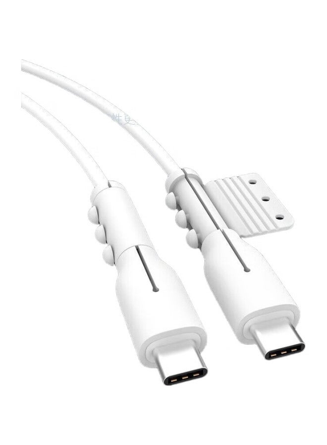 Dipple Dipu'Er Fourth Generation Android Data Cable Protector, Silicone Anti-Breakage Dust-Proof Wire Protector, Cable Wrap, Clip Connector Protector, Universal Usb, White - Image 1