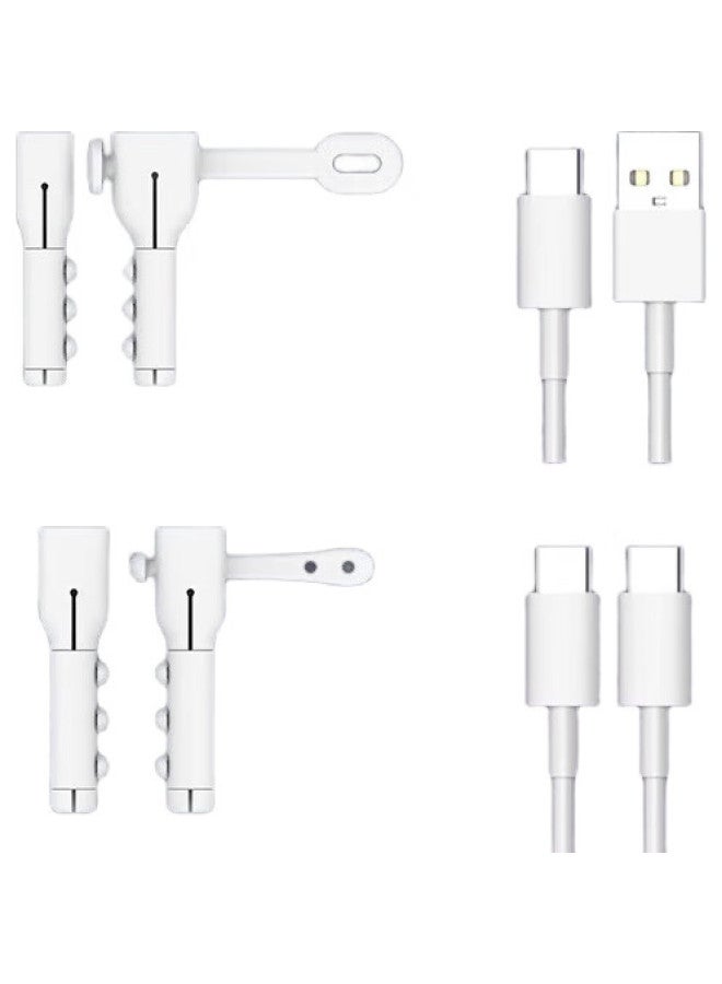 Dipple Dipu'Er Fourth Generation Android Data Cable Protector, Silicone Anti-Breakage Dust-Proof Wire Protector, Cable Wrap, Clip Connector Protector, Universal Usb, White - Image 2