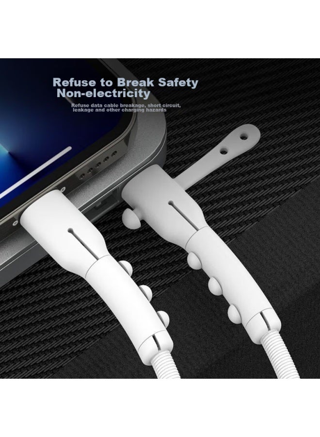 Dipple Dipu'er Fourth Generation Android Data Cable Protector, Silicone Anti-breakage Dust-proof Wire Protector, Cable Wrap, Clip Connector Protector, Universal Usb, White - Image 3