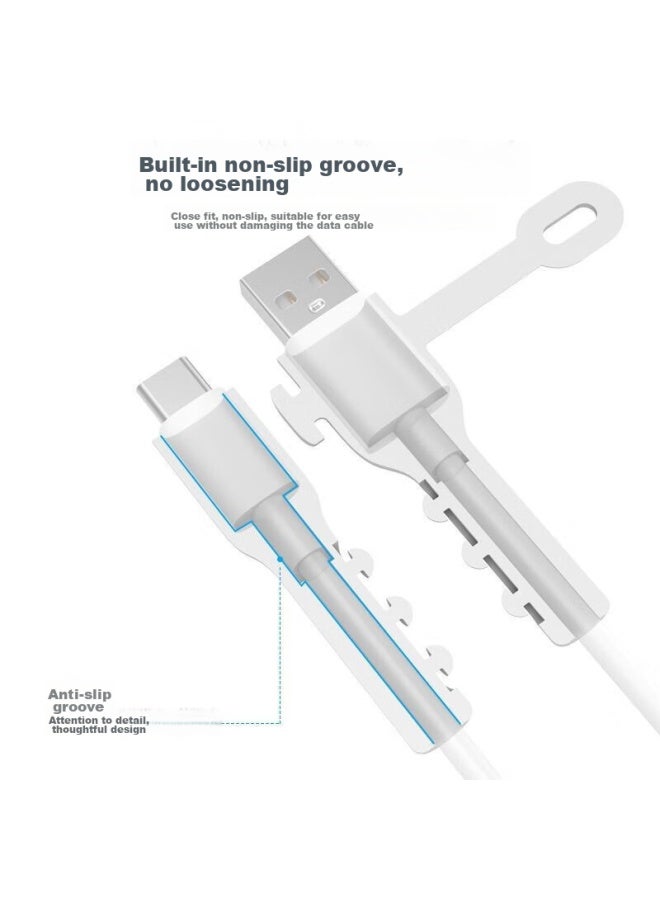 Dipple Dipu'er Fourth Generation Android Data Cable Protector, Silicone Anti-breakage Dust-proof Wire Protector, Cable Wrap, Clip Connector Protector, Universal Usb, White - Image 4