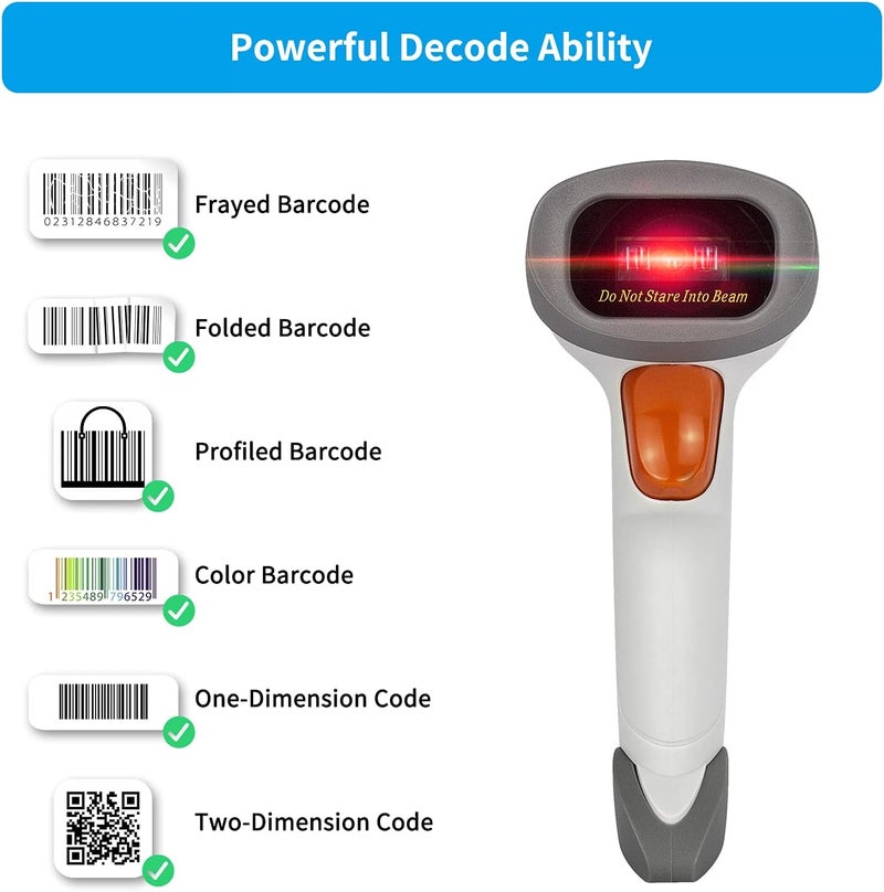 NetumScan Bluetooth 2D Barcode Scanner, 3 in 1 Automatic Wireless QR Barcode Reader USB Image Code Scanner for Store, Warehouse POS, Computer, Tablet, iPad, iPhone, Android - Image 4