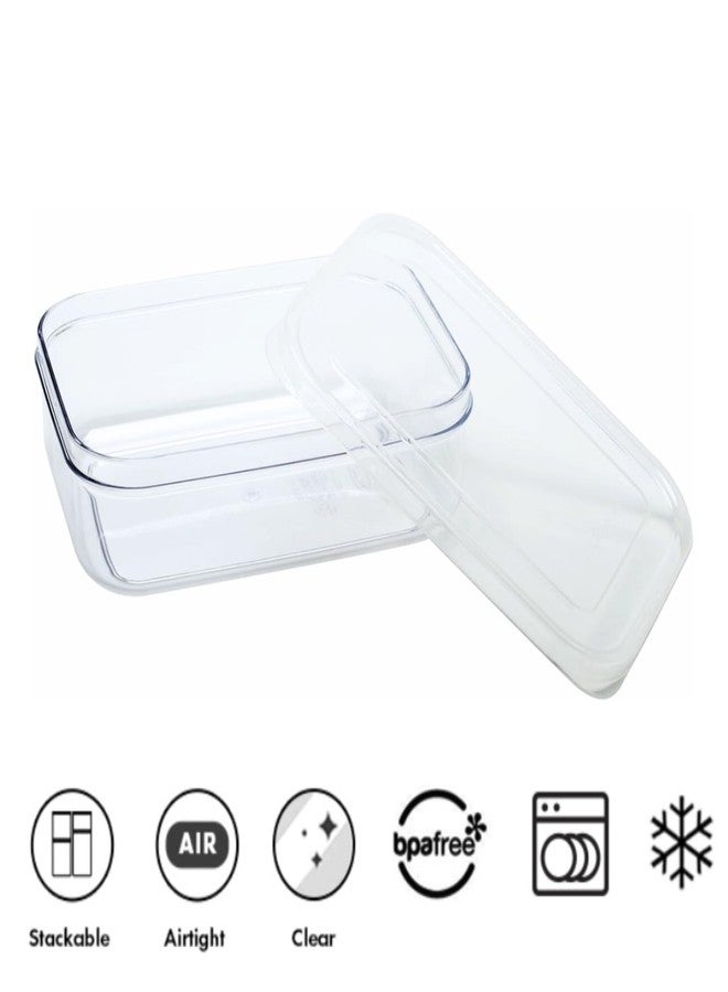 Lustroware Airtight Food Storage Container Set of 3, Micro Clear BPA Free Shatterproof Canister with Lid, Dishwasher Microwave Safe, Fridge Pantry Refrigerator Organizer, Made in Japan (1.0 qt, 32oz) - Image 2