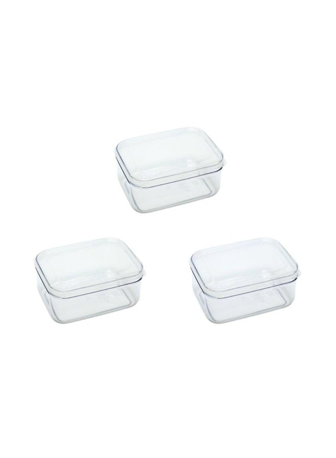 Lustroware Airtight Food Storage Container Set of 3, Micro Clear BPA Free Shatterproof Canister with Lid, Dishwasher Microwave Safe, Fridge Pantry Refrigerator Organizer, Made in Japan (1.0 qt, 32oz) - Image 1