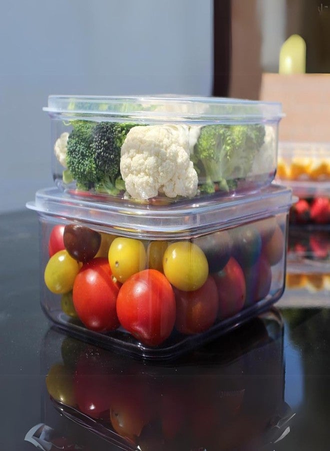 Lustroware Airtight Food Storage Container Set of 3, Micro Clear BPA Free Shatterproof Canister with Lid, Dishwasher Microwave Safe, Fridge Pantry Refrigerator Organizer, Made in Japan (1.0 qt, 32oz) - Image 4