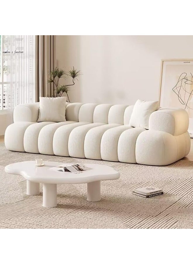 Poppins HOME Modern Z Corner L-Shape Luxury Sofa â€“ Contemporary Comfort (WHITE, 3 SEATER) - Image 1