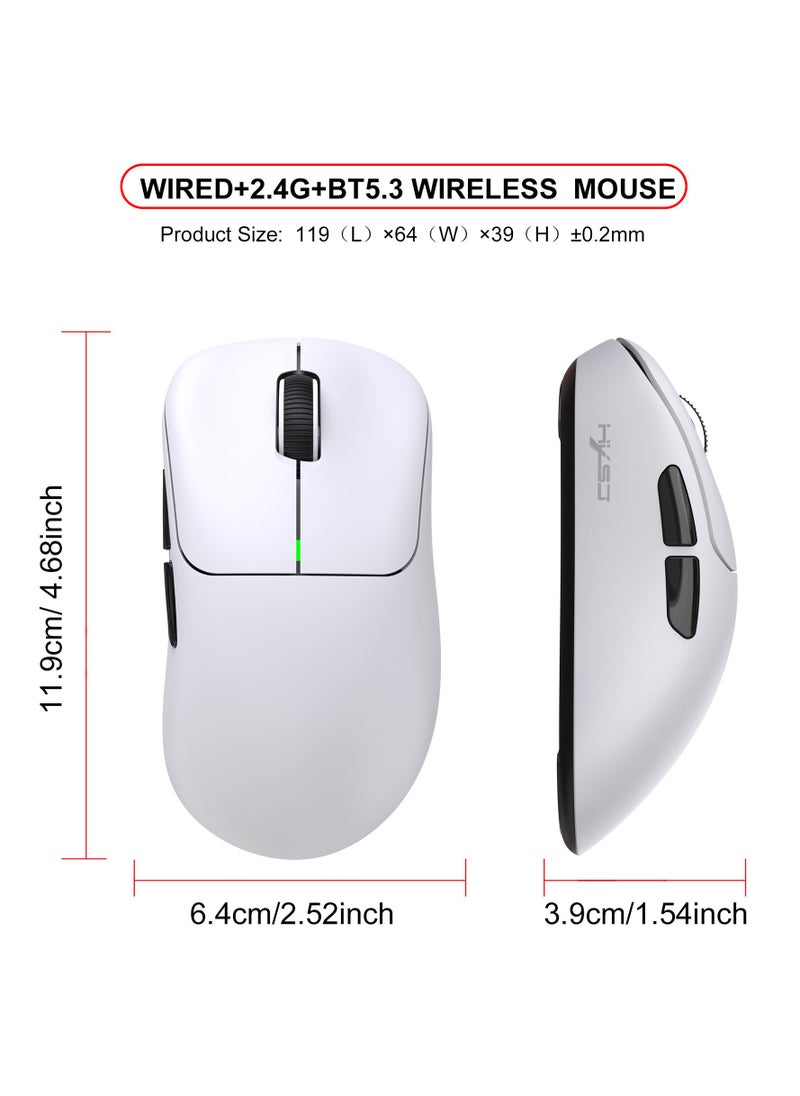 T700 Lightweight Gaming Mouse, Wired/Wireless/Bluetooth Tri Modes, Wireless Office Mouse for Laptop Mac PC