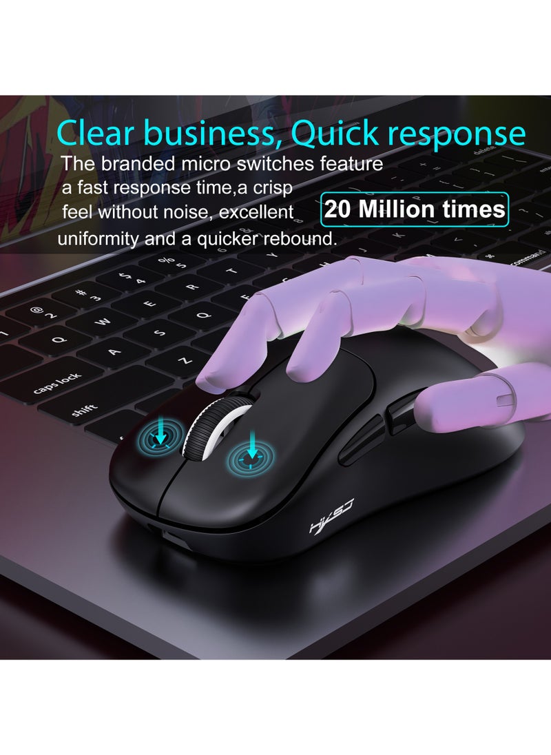T700 Lightweight Gaming Mouse, Wired/Wireless/Bluetooth Tri Modes, Wireless Office Mouse for Laptop Mac PC