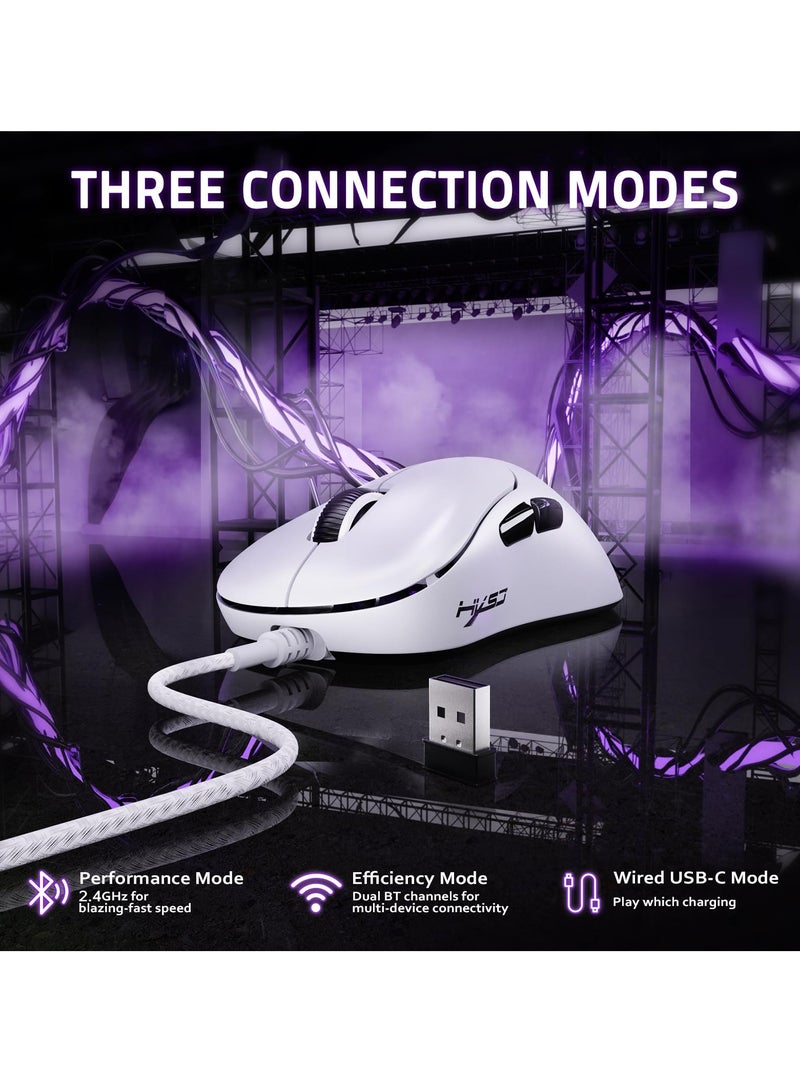 HXSJ T700 Lightweight Gaming Mouse, Wired/Wireless/Bluetooth Tri Modes, Wireless Office Mouse for Laptop Mac PC - Image 2