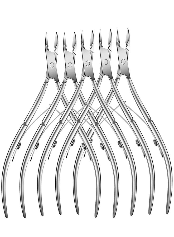 Flauntia 5 Packs Cuticle Trimmer, Cuticle Nippers Professional Stainless Steel Cuticle Cutter Clippers Cuticle Remover, Pedicure Manicure Tools for Fingernails and Toenails - Image 1