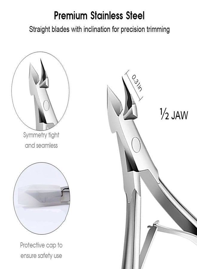 Flauntia 5 Packs Cuticle Trimmer, Cuticle Nippers Professional Stainless Steel Cuticle Cutter Clippers Cuticle Remover, Pedicure Manicure Tools for Fingernails and Toenails - Image 2