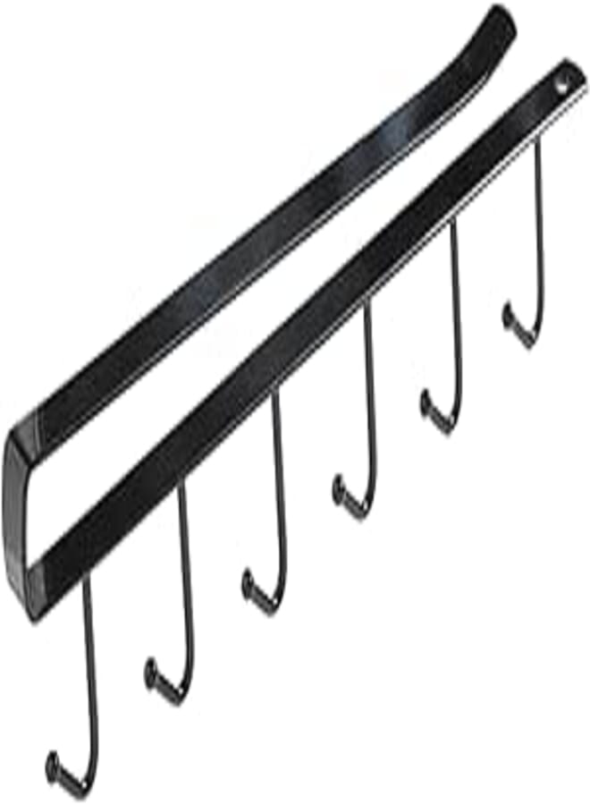 Spaceshoop 6 Hooks Cup Holder Hang Kitchen Cabinet Under Shelf Storage Rack Organizer Hook Assorted Color