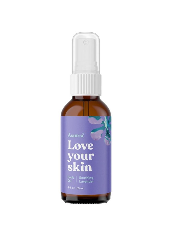 Asutra ASUTRA Lavender Body Oil, 2 oz - Coconut Oil and Organic Lavender Essential Oil, Smooth and Silky Body Oil, Soothes and Hydrates skin  - Image 1