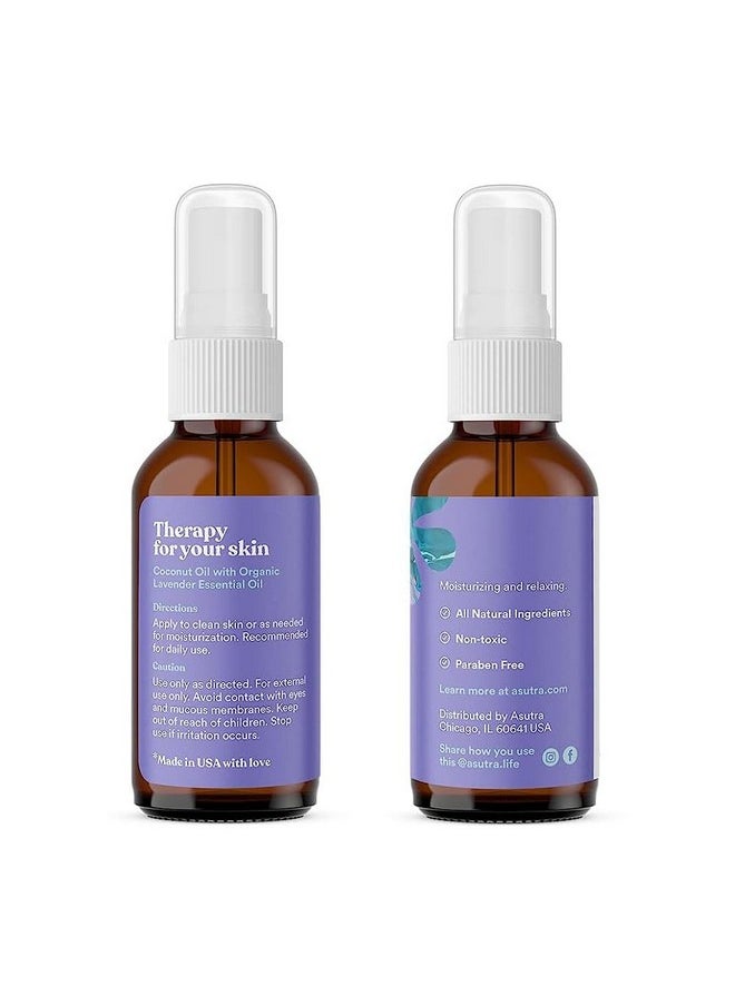 Asutra ASUTRA Lavender Body Oil, 2 oz - Coconut Oil and Organic Lavender Essential Oil, Smooth and Silky Body Oil, Soothes and Hydrates skin  - Image 2