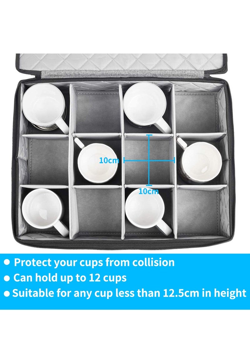 Tea Maker Mug And Cup Storage Box Coffee Mug Organizer Tea Cup Storage Container Glass Mug Storage Chest Case With Dividers - Image 5