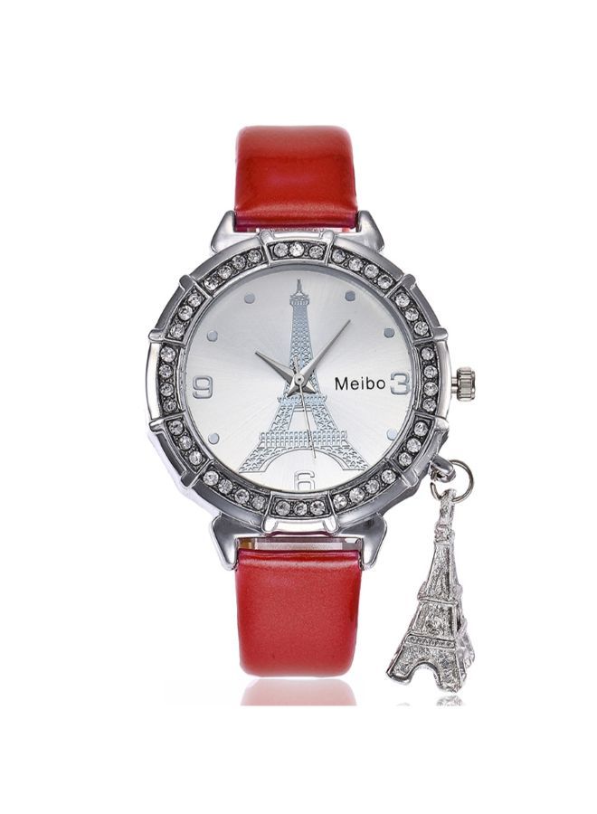 NIBEMINENT Women's Inlay Tower Pendant Quartz Analog Watch NSSB037006108