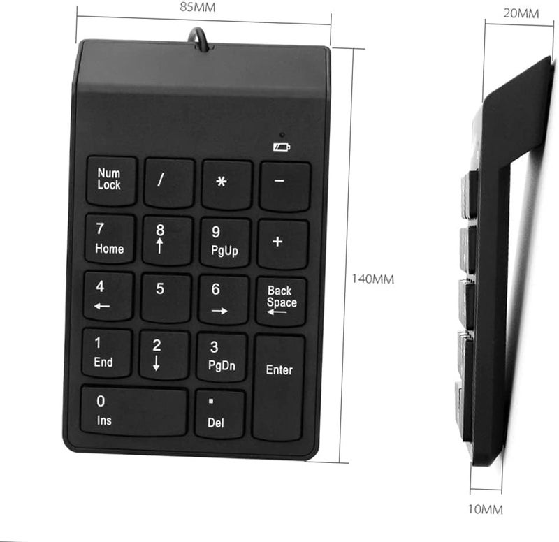 Mini Number Number Keyboard with USB Cable, Portable Thin Keyboard for Pro, 18 Keys Pad for Office Workers - Image 2