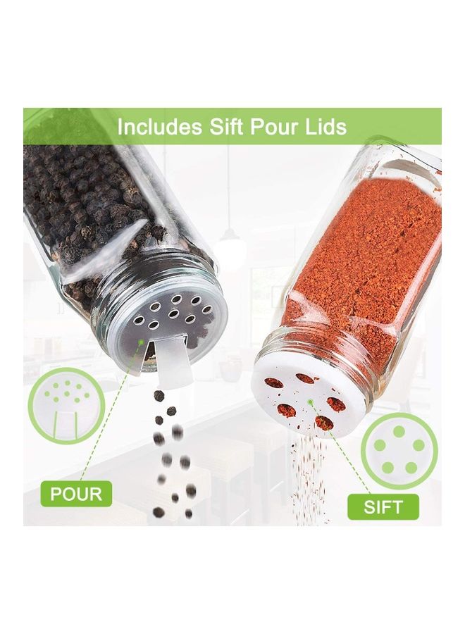 12-Pieces Spices Storage Bottles Clear 10cm - Image 4
