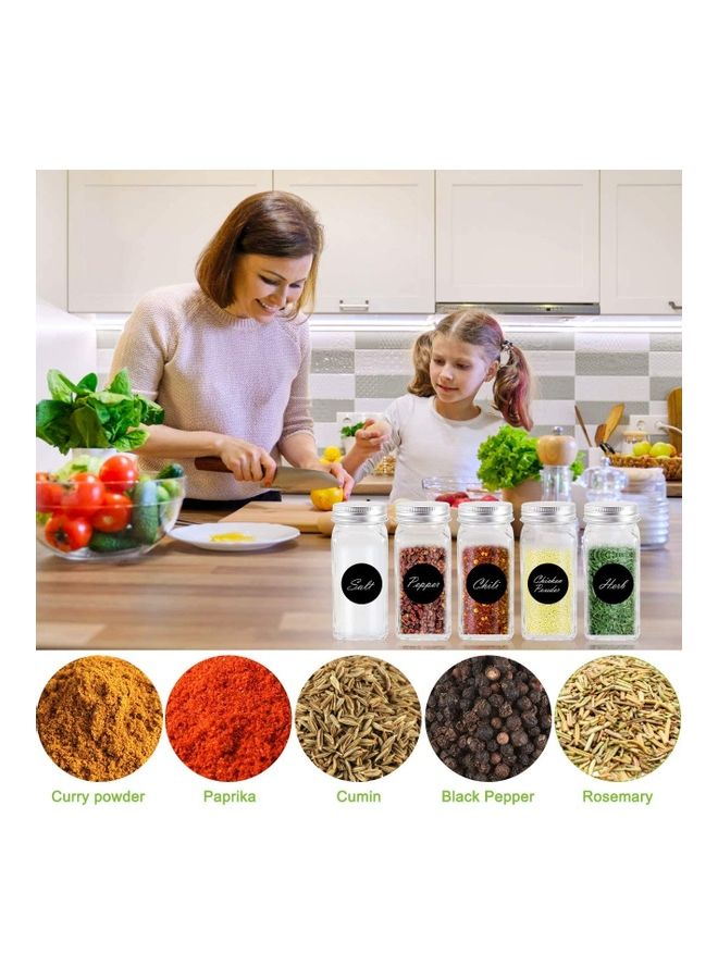12-Pieces Spices Storage Bottles Clear 10cm - Image 2