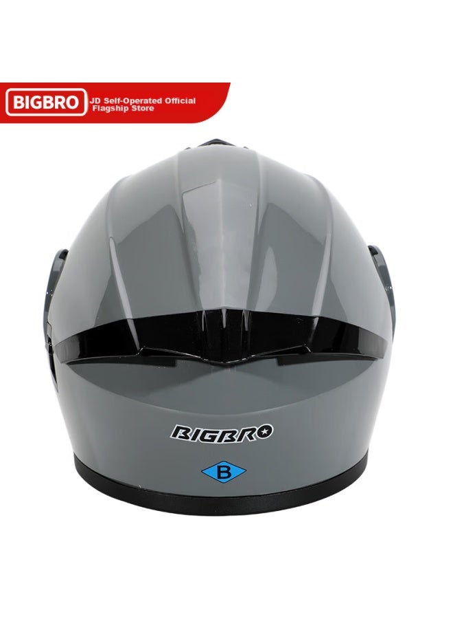 Bigbro Dual-lens Electric Scooter Helmet, Flip-up Helmet, Uni, All-season, Lightweight Battery-powered Scooter Helmet, Cement Gray, One Size Fits All - Image 4