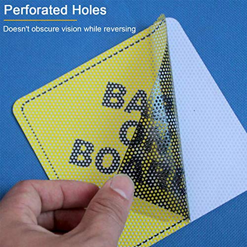 FINENIC Baby on Board Sticker for Cars (4 PCS) 5" by 5", Bright Yellow ABS Material, See-Through When Reversing, Waterproof and Heat Resistant Decal with Strong Adhesive - Image 2