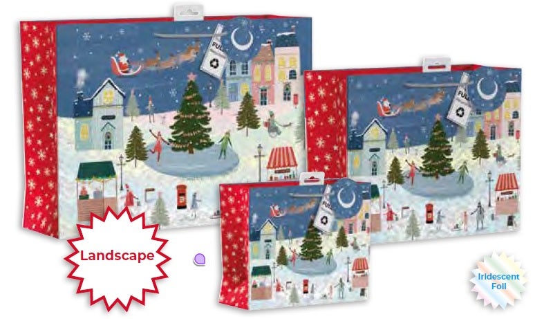 GIFTMAKER Winter Village Landscape Gift Bag XL - Image 2