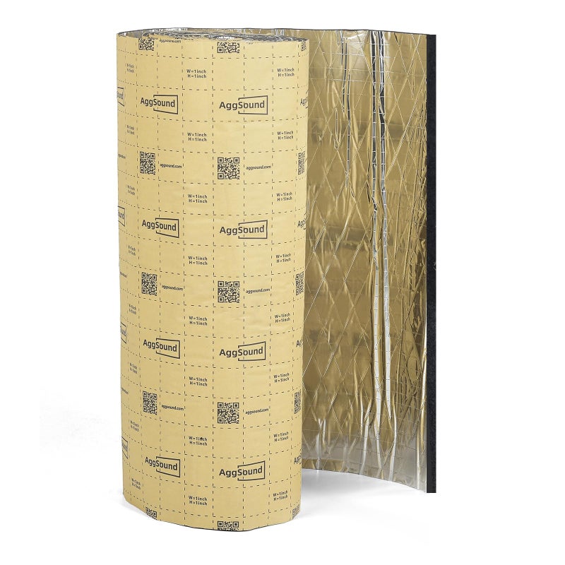 AggSound 157mil 18sqft Car Sound Deadening Material Aluminum Foil Foam Insulation Roll Sound Deadening Mat Car Heat Shield Hood Insulation Sound Dampening Panels Sound Proof Foam Panels for Walls