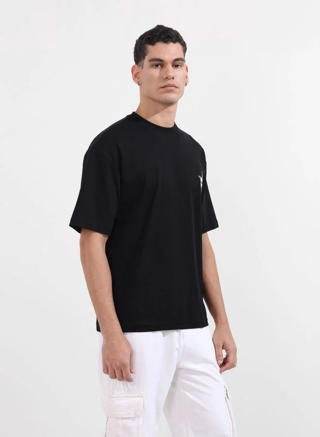 The Indian Garage Co Men Relaxed Fit Graphic Printed Crew Neck Half Sleeves T-Shirt